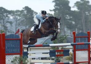 Julia Pariser of Prestige Equestrians riding horse, Cum Laude Z in a horse show over a 4ft 6 inch jump. Prestig Equestrians participates in many A and B class Horse shows throughout Northern and Southern California. Prestige Equestrians is a full service show barn offering horseback lessons, riding, and training as well as Performance Horse sales in the Woodland, Sacramento, Davis California Area.
